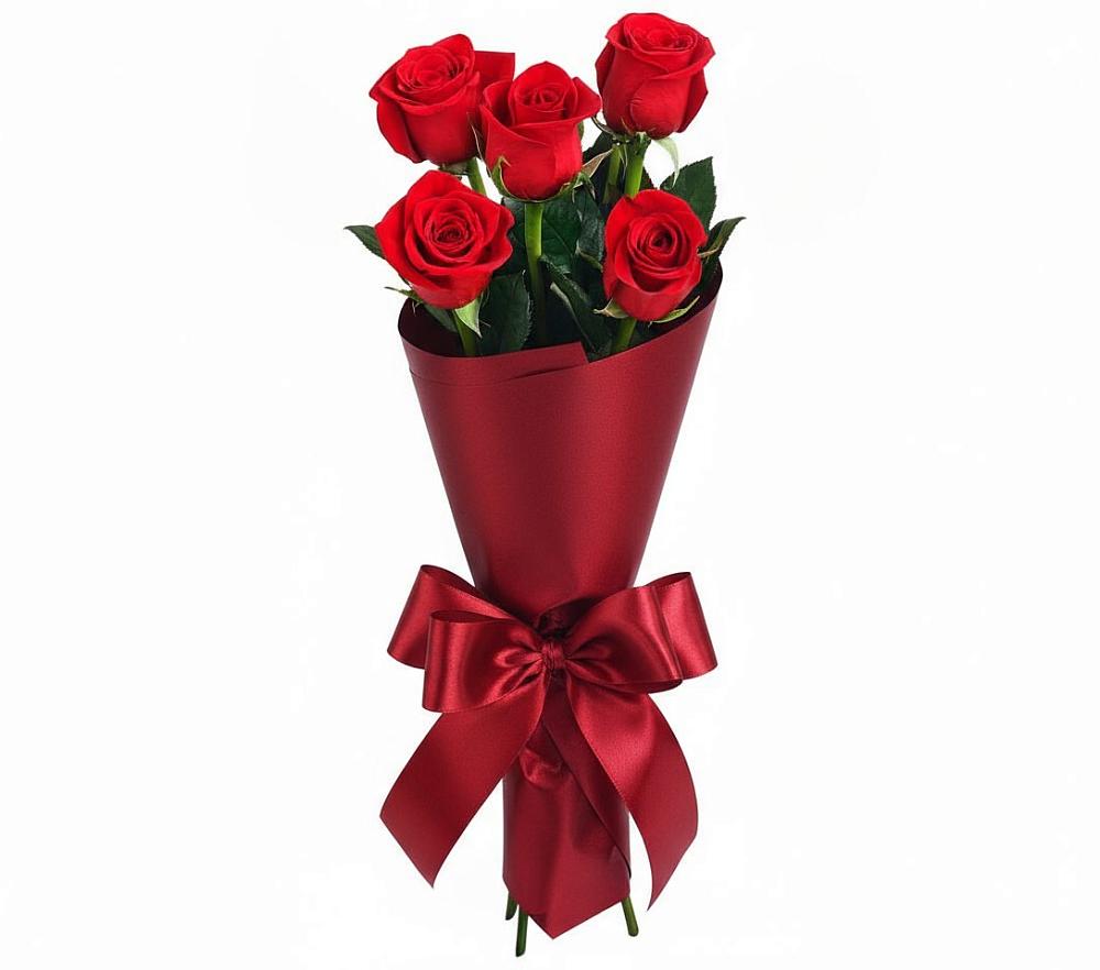 Букет 5 Красных роз Эдлесс Лав в Орлове Кировская область