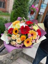 Букет цветов из:  Герберы, Ромашки, Хризантемы, Розы и Подсолнухи #REPLACE_PRED# Орлове Кировская область