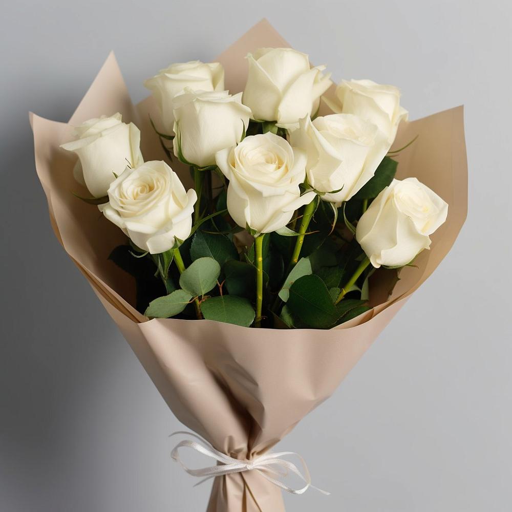 Букет 9 Белых роз Эдлесс Лав в Орлове Кировская область