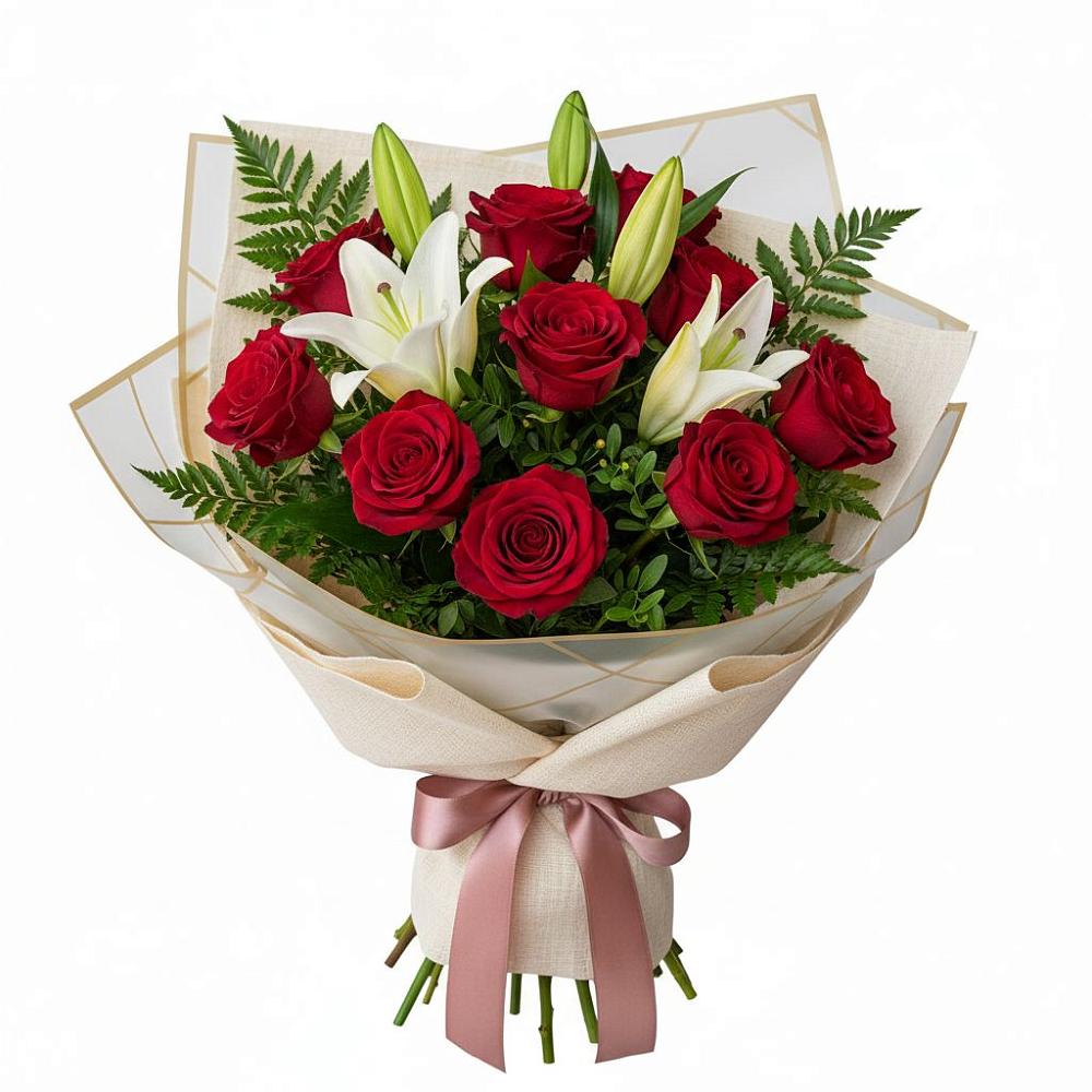 Букет цветов из: Лилии и Розы в Орлове Кировская область