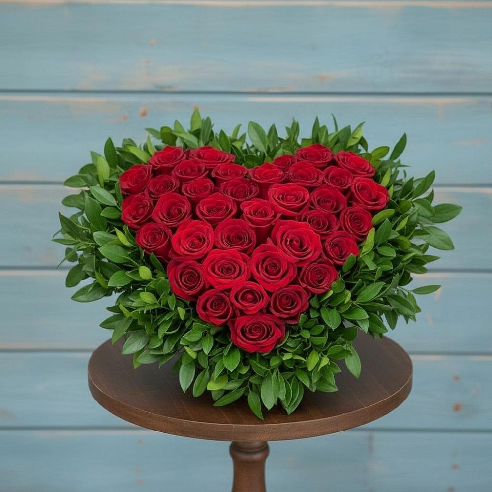 Цветочная композиция из Розы в виде сердца в Орлове Кировская область