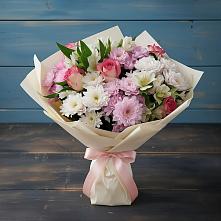 Букет цветов из:  Хризантемы, Альстромерии и Розы в Орлове Кировская область