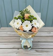 Букет цветов из:  Герберы, Розы и Хризантемы #REPLACE_PRED# Орлове Кировская область